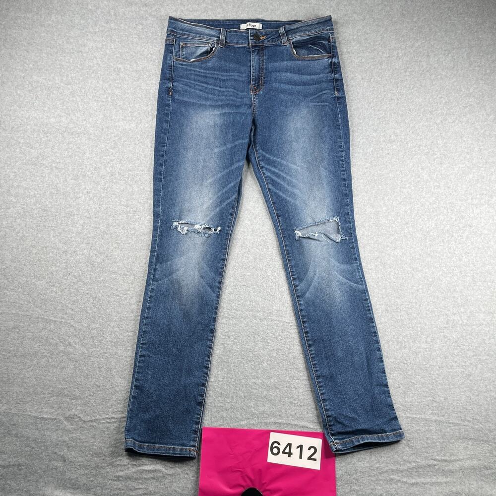 Refuge Jeans Womens Size 14 Blue Distressed Casual